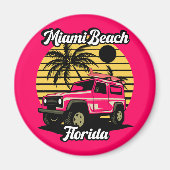Vintag Miami Beach Florida Magnet (Vorne)