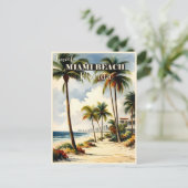 Vintag Miami Beach Florida Postkarte (Stehend Vorderseite)