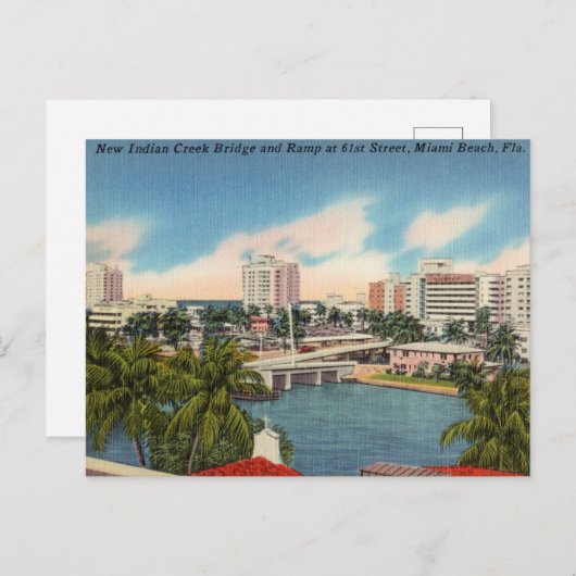 Vintag Miami Beach, Florida Postkarte (Vorne/Hinten)