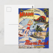 Vintag Miami Beach Florida Postkarte (Vorne/Hinten)