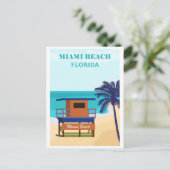 Vintag Miami Beach Florida Postkarte (Stehend Vorderseite)