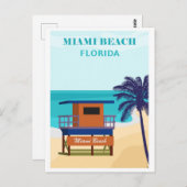 Vintag Miami Beach Florida Postkarte (Vorne/Hinten)