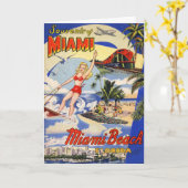Vintag Miami Beach Florida Reisekarte Karte (Gelbe Blume)