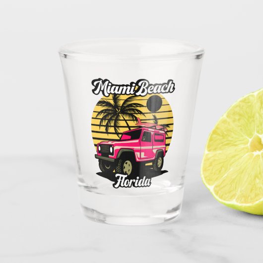 Vintag Miami Beach Florida Schnapsglas (Vorderseite)