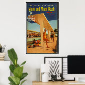 Vintag Miami Beach, Florida, USA - Poster (Heimbüro)
