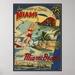 Vintag Miami Beach, Florida, USA - Poster