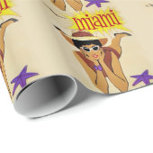 Vintag Miami Beach Geschenkpapier (Rolleneckpunkt)