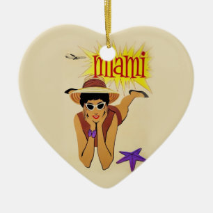 Vintag Miami Beach Keramik Ornament