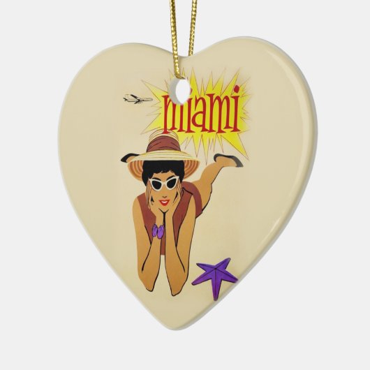Vintag Miami Beach Keramik Ornament (Links)