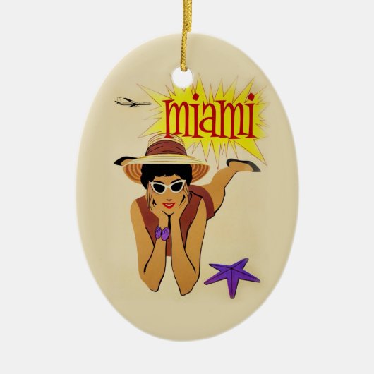 Vintag Miami Beach Keramikornament (Vorne)