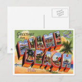 Vintag Miami Beach Postcard Postkarte (Vorne/Hinten)