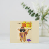Vintag Miami Beach Postkarte (Stehend Vorderseite)