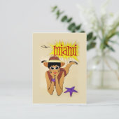 Vintag Miami Beach Postkarte (Stehend Vorderseite)