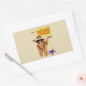 Vintag Miami Beach Rechteckiger Aufkleber (Umschlag)