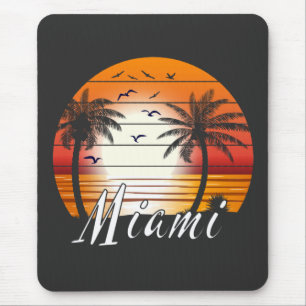 Vintag Miami Florida Palm Trees Summer Beach Mousepad