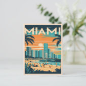 Vintag Miami Florida Postkarte (Stehend Vorderseite)