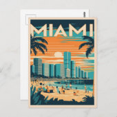 Vintag Miami Florida Postkarte (Vorne/Hinten)