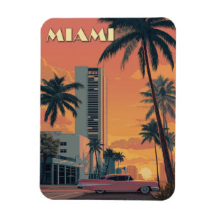 Vintag Miami Florida Travel Magnet