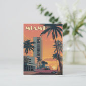 Vintag Miami Florida Travel Postkarte (Stehend Vorderseite)