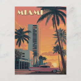 Vintag Miami Florida Travel Postkarte