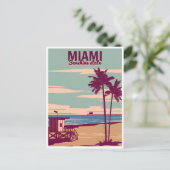 Vintag Miami Florida USA Postkarte (Stehend Vorderseite)