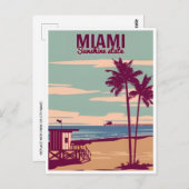 Vintag Miami Florida USA Postkarte (Vorne/Hinten)