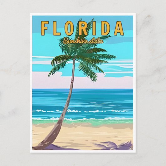 Vintag Miami Florida USA Postkarte (Vorderseite)