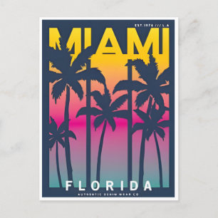 Vintag Miami Florida USA Postkarte