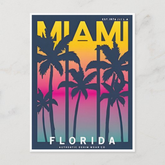Vintag Miami Florida USA Postkarte (Vorderseite)