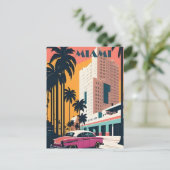 Vintag Miami Florida USA Postkarte (Stehend Vorderseite)
