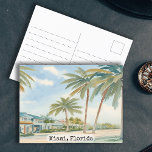 Vintag Miami Florida Watercolor Postkarte<br><div class="desc">Erleben Sie die lebendige Energie von Miami, Florida mit dieser bezaubernden Vintagen Aquarellpostkarte. Tauchen Sie ein in die sonnendurchfluteten Strände, in die von Palmen gesäumten Straßen und in die berühmte Art-Déco-Architektur, die Miami zu einem einzigartigen Erlebnis machen. Die sanften Pinselstriche und die lebhaften Farben dieser Postkarte bringen Sie in das...</div>