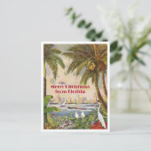 Vintag Miami Frohe Weihnachten aus Florida Postkarte (Stehend Vorderseite)
