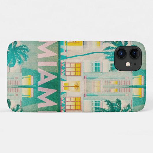 Vintag Miami, Ocean Drive iPhone Case (Rückseite (Horizontal))