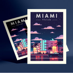 Vintag Miami Postkarte
