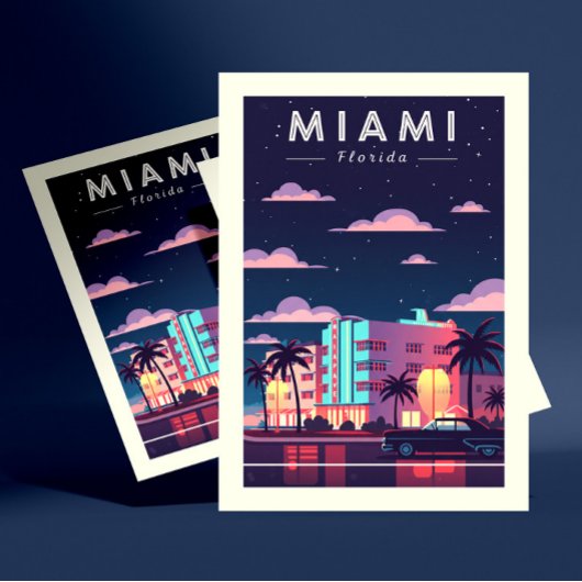 Vintag Miami Postkarte