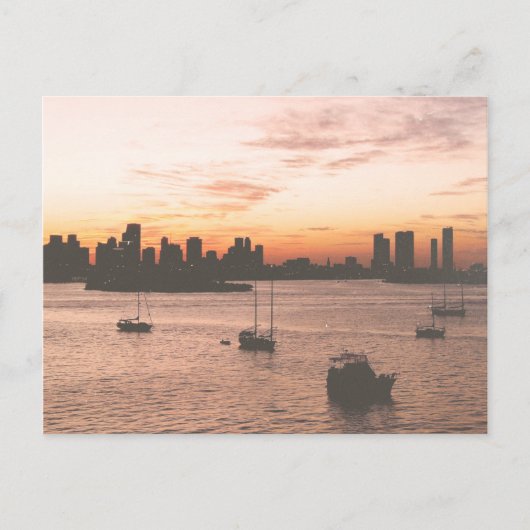 Vintag Miami Skyline Postkarte (Vorderseite)