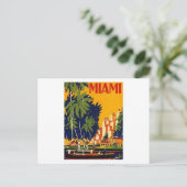Vintag Miami Travel Poster Postkarte (Stehend Vorderseite)