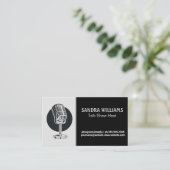 Vintag Mic | Podcast Host Business Card Visitenkarte (Stehend Vorderseite)