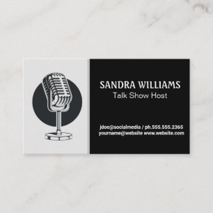 Vintag Mic   Podcast Host Business Card Visitenkarte