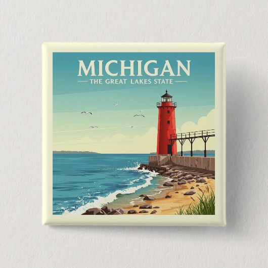 Vintag Michigan Button (Vorderseite)