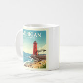 Vintag Michigan Kaffeetasse (Vorderseite Links)