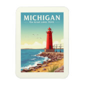 Vintag Michigan Magnet (Vertikal)
