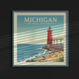 Vintag Michigan Poster