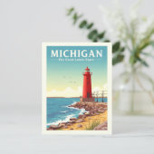 Vintag Michigan Postkarte (Stehend Vorderseite)