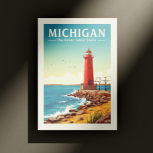 Vintag Michigan Postkarte