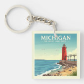 Vintag Michigan Schlüsselanhänger (Vorderseite)