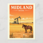 Vintag Midland Texas Postkarte (Vorderseite)