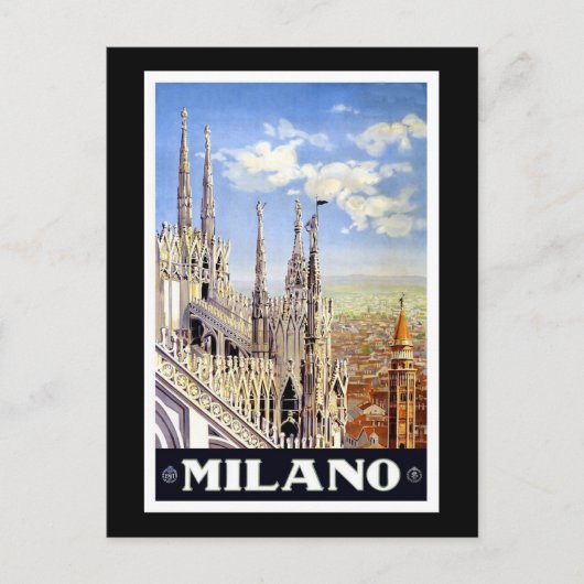 Vintag Milano Postkarte (Vorderseite)