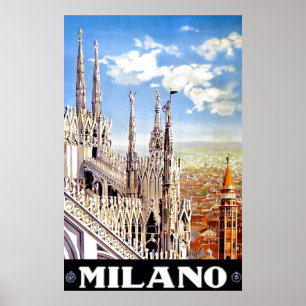 Vintag Milano Travel Einzigartiges Plakat