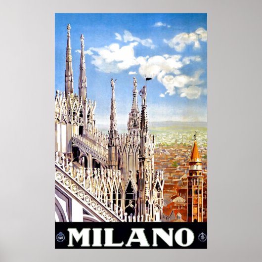 Vintag Milano Travel Einzigartiges Plakat (Vorne)